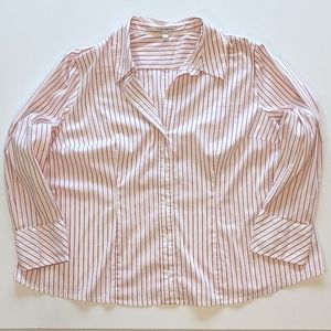 Pink & white stripe dress button down shirt